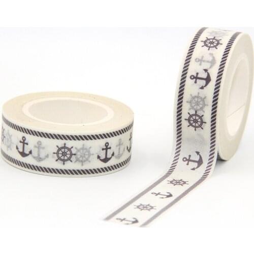 New Arrival 1PC 15MM*10M Sailing Ship Series Washi Tape Wide Sticky Adhesive Tape Scrapbooking Album DIY Decorative Paper Tape