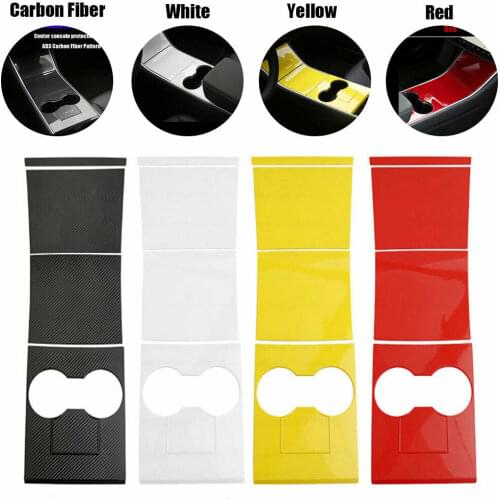 For Model 3 2017 2018 2019 2020 Car Console Panel Fascia Cover For Tesla Model 3 Carbon Fiber Pattern Decor Sticker Frame