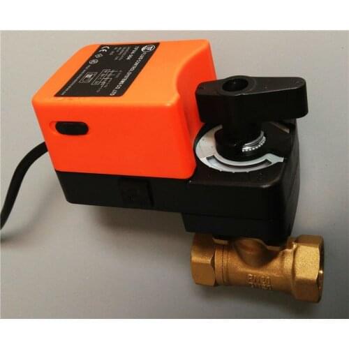 1 1/4" AC220V Electric automated ball valve, ON/OFF type, DN32 with manual override can open any angle for flow control