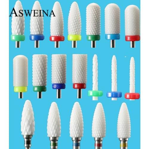 Milling Cutters For Electric Manicure Machine Ceramic Nail Drill Bit Rotary Bits Burr Accessories Nail Art Tools