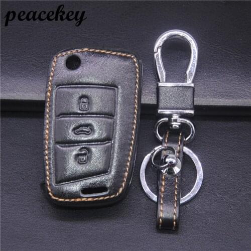 Leather car Key Case Key Bag Key Cover For Volkswagen VW Golf 7 MK7 Skoda Octavia A7 Seat Leon Ibiza Key Portect