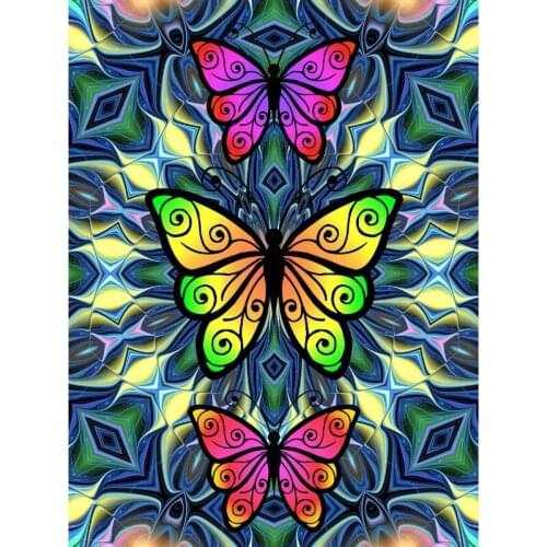 LaoJieYuan 5D DIY Diamond Painting Landscape Butterfly Kit Full Drill Square Embroidery Mosaic Art Picture of Rhinestones Home