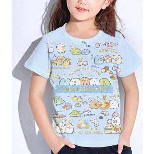Summer Children Sumikko Gurashi T Shirts Toddler Tee Tops Boys Girls Teens T-shirts Kids Cartoon Anime 3D Print Tshirts Camiseta