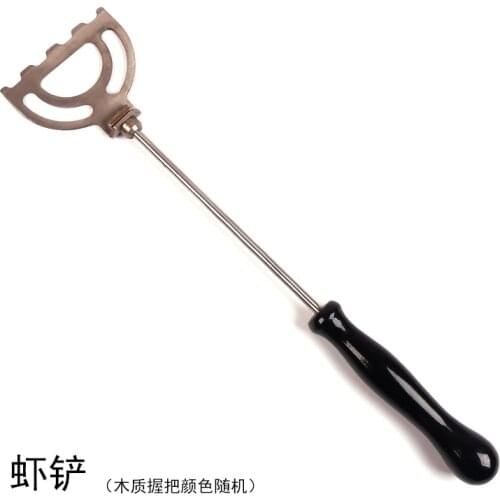 NILURE Titanium Alloy Shrimp Shovel Wooden Handle 123g 40cm Shrimp Bait Shovel Fishing Tackle Tools Fishing Accessories