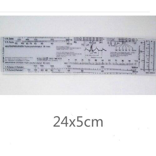 24cm Heart rate ruler medical ruler electrocardiogram ruler Measuring ruler for medical teaching