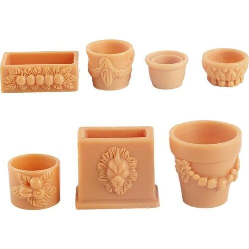 1:12 Doll House Miniature Accessories 7pcs Simulation Ornament Decoration Dollhouse Flower Garden Scene Dollhouse Model Min V8U7