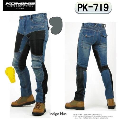 For Komine PK719 Four Seasons Motorcycle Anti-fall Jeans Knight Riding Denim Racing Trousers with Protectors