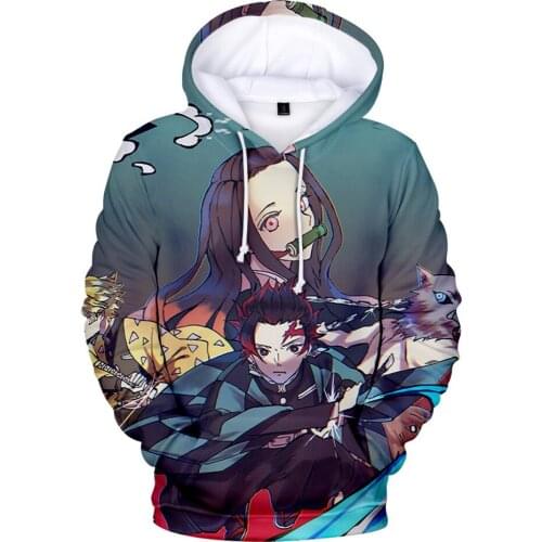 2020 New Design 3D Print Demon Slayer Hooded Sweatshirt Men/women Hip hop Autumn Hoodies Harajuku Pullover
