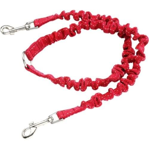 New Double Dog Leash Elastic Bungee Pet Coupler Walking Leads For 2 Twin Dogs Leashes Splitter Pet Supplies 2021
