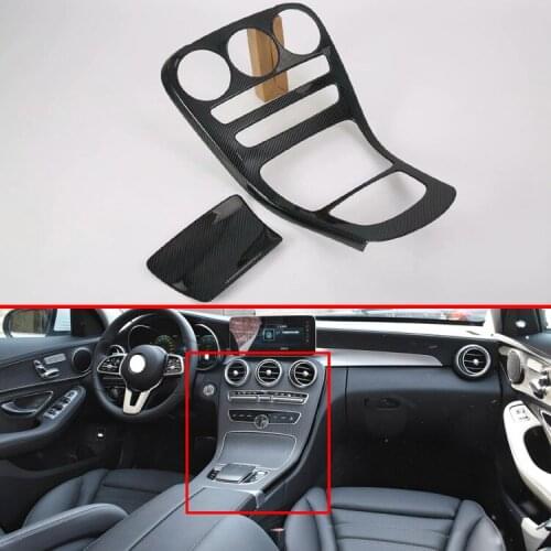 For Mercedes-Benz C-Class C180 C200 C260 C300 2019 2020 ABS Gear Shift Panel Center Console Cover Trim Frame Car Styling Sticker