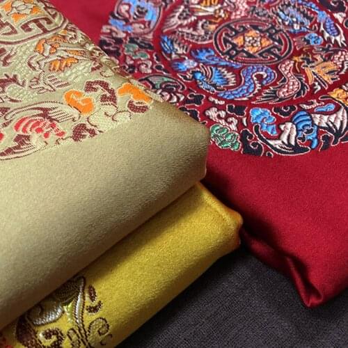 Dense Chinese Ancient Costume Dress Garment Cloth Kimono Cos Gold Silk Satin Damask Jacquard Brocade Sewing Fabric Peony Series