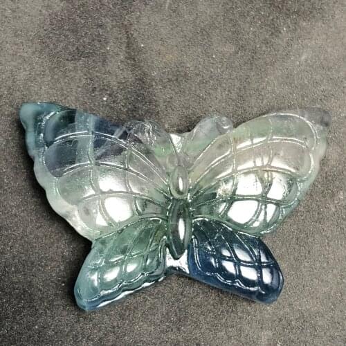 Natural fluorite butterfly crystal mineral jewelry wisdom happiness bird home decoration research decoration DIY gifts