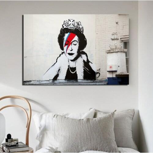 Queen Bankos graffiti wall art canvas painting poster print modern painting wall picture for living room home decoration