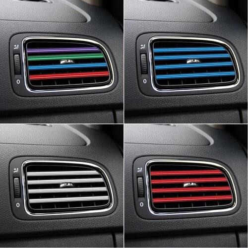 Car Air Vent Trim Strip Air Conditioner Outlet Grille Decoration U Shape For Ford Focus 2 3 Fiesta MK2 MK3 Mondeo MK4 Fusion
