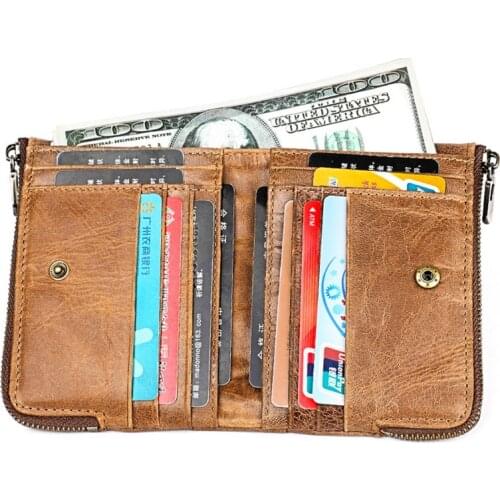RFID Card Wallet Men Wallet With Coin Pocket Mens Cash Vintage Coin Purse Wallets Credit Card Holder Male Money Bag CardHolder