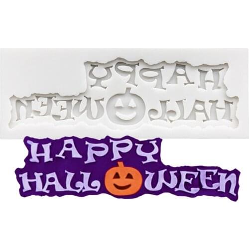 Happy Halloween Silicone Sugarcraft Mold Resin Tools Cupcake Baking Mould Fondant Cake Decorating Tools
