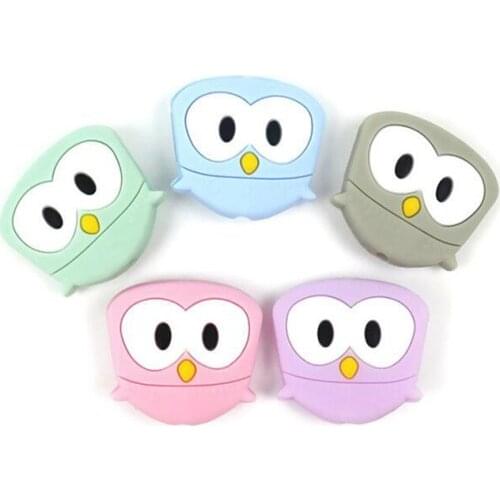 Owl Silicone Beads BPA Free Material For DIY Baby Teething Necklace Accessories Baby Molar Toy Teether Pendant Gift Toddler Toys