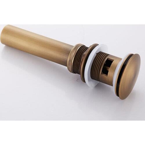 Bathroom Lavatory Antique Brass Basin Sink Drain Pop Up Grate Waste Drainer Waterlet Drains With Overflow Hole zsd003