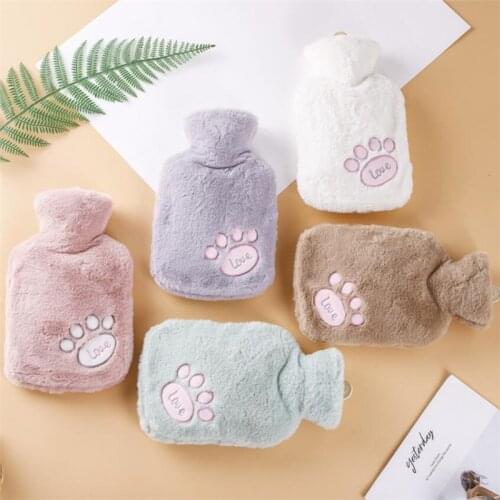 1000ml Hot Water Bag Cute Cartoon Animals Plush Pocket Portable Winter Hand Warmer Water Injection Hot Water Bottle For Women