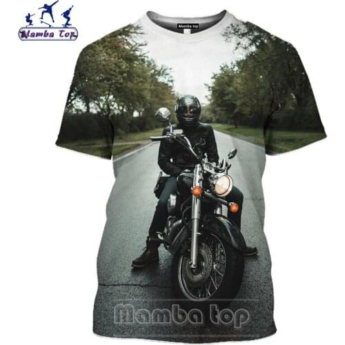Mamba Top 3D Print Highway Drag Racing Motorcycle T Shirt Men Cool Off Road Tees Fashion O Neck Punk Beauty Hip Hop Women Tshirt