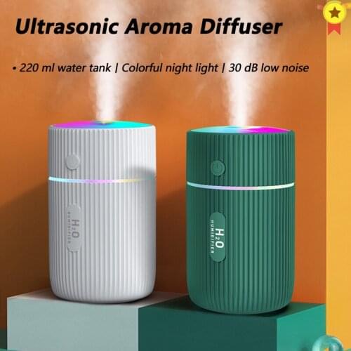 Ultrasonic Mini Air Humidifier 220ML Humidify cup Home Aroma Diffuser Car USB Cool Mist Maker Night Lamp New Portable humidifier