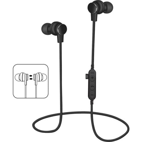 Smart Magnetic Wireless Bluetooth Earphones Headphones Headset IPX8 Sweatproof Supports TF Card (not included) For Sport Running
