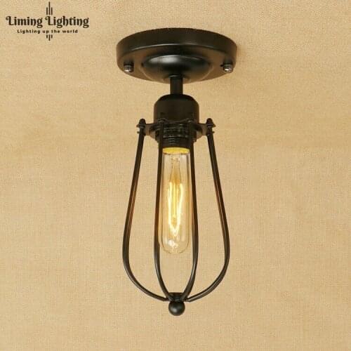 Retro Vintage Industrial Lamp Covers Pendant Bulb Light Guard Wire Cage Ceiling Lamp Fitting Hanging Bars Cafe Shade E27