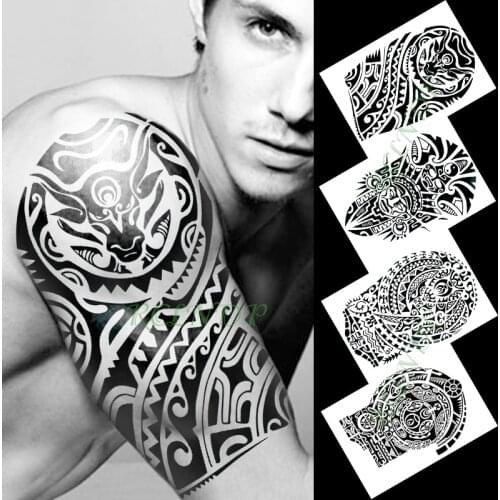 Waterproof Temporary Tattoo Sticker dragon Indian totem black arm tatto flash tatoo fake tattoos for men women