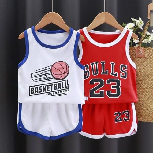 Vest Kids Tracksuit Summer Outdoor Basketball Sports Suit Fashion Casual Children Sleeveless Set Big Boys 2 Piece Set