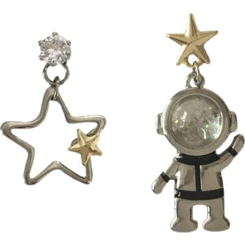 10 pair/ lot fashion jewelry accessories new design metal star planet astronauts spaceman earrings