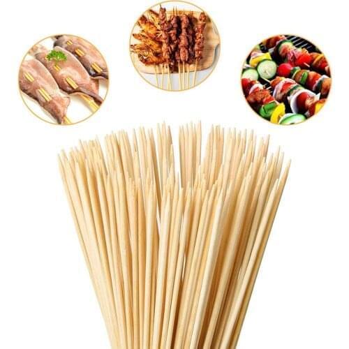 100 PCS Natural 15cm Bamboo Skewers for BBQ,Appetiser,Fruit,Cocktail,Kabob, chocolate Fountain,Grilling,Barbecue,Kitchen andParty