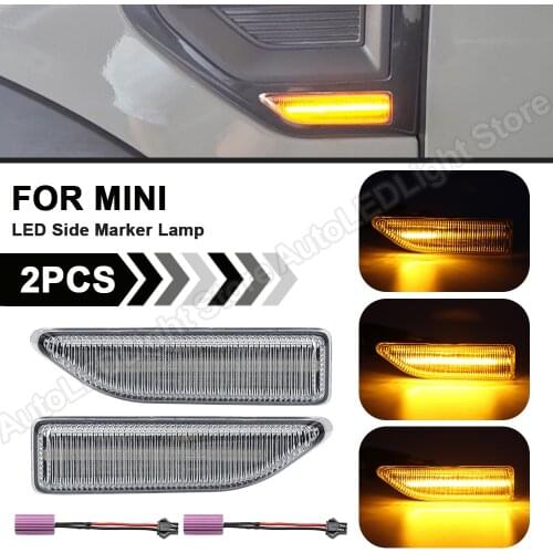 2Pcs For F60 MINI Countryman F60 2017 2018 2019 2020 2021 Amber Dynamic sequential LED Side Marker Light Turn Signal Lamp