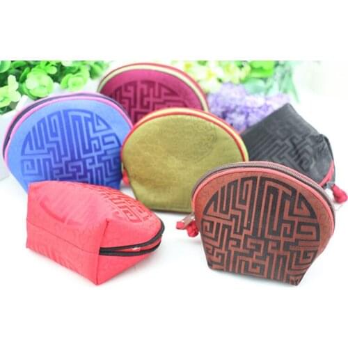 Decorative Shell Jewelry Gift Box Natural Real Silk Mini Storage Bag Chinese style Ladies Coin Purse Candy Chocolate Favor Box