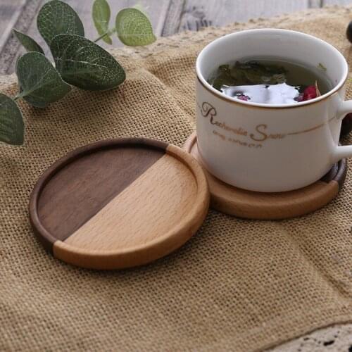 2021Wood Coaster Square Round Mug Coasters Table Mat Tea Coffee Bar Cup Mat Coffee Cup Pad Non-slip Cup Mat Insulation Pad