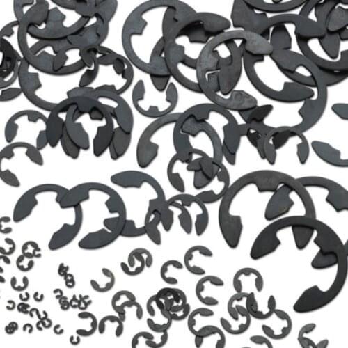 300 PCS Black E-Clip Assortment Set Eclip Retaining Ring Fastener Hardware Kit