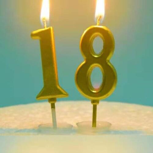 5pcs/lot 0-9 Gold Birthday Number Candle Cake Cupcake Candle Topper Decorations For Kids Adult Birthday Party Global Supplies