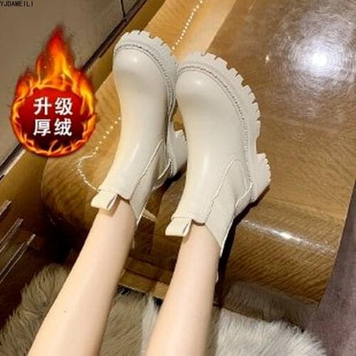 Winter boots ladies ankle boots warm-up plush winter womens short boots snow boots white boots