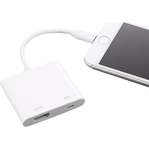 Lightning Digital AV Adapter IOS To HDTV Adapter With Charging Port For HD TV Monitor Projector For iPhone /iPad/ Ipod/ iOS 9.0