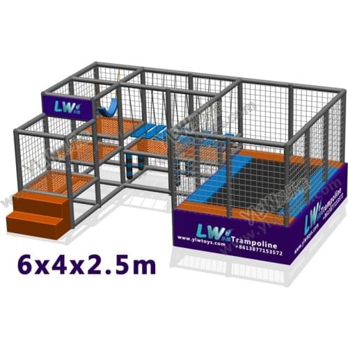 Kids indoor trampoline park house hold mini jumping bed YLW-BT180328