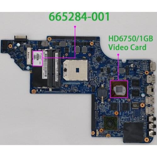 For HP DV6-6B 6C Series DV6Z-6B00 DV6Z-6C00 665284-001 A70M HD6750/1G Motherboard Mainboard Tested & Working Perfect