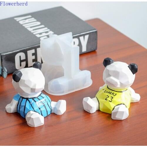Home Decoration Aromatherapy Silicone Candle Mold Resin Molds 3D Geometric Bear Mold Candle Making Kit Plaster Mold Soap Form