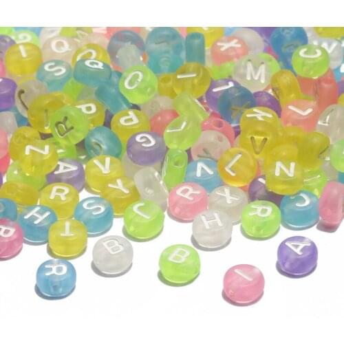 Round Colorful Letter Acrylic Beads 4x7mm Mixed Alphabet Spacer Beads For Jewelry Making Diy Necklace Bracelet Accessories