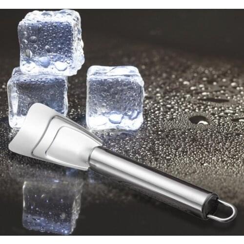 Fridge Freezer Ice Scraper Removal Ice Shovel Curved Design Stainless Steel Sharp Fridge Ice Scraper Refrigerator Cleaning Tool