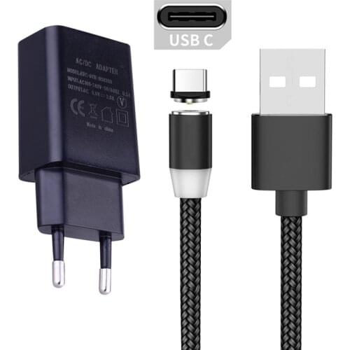 Magnetic Type C Charge Cable For Samsung A20 A51 Huawei P30 Honor 20 Xiaomi Redmi 8 Note 7 phone adapter Wall Plug USB Charger