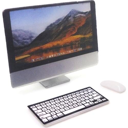 T21D 1/12 Mini Dollhouse Miniature Accessories Computer Mouse Keyboard Model Kids Toy