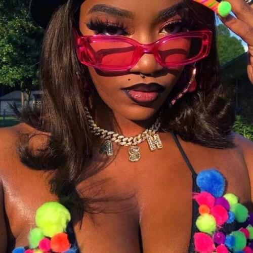 Mix 26 letter name charm necklace with cubic zircon 12mm width cuban chain iced out bling baguette cz Alphabet Initial necklace