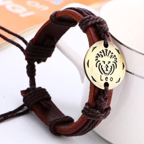 ISINYEE Fashion Leo Scorpio Animal Leather Bracelets Femme For Women Girls Wrap Punk Jewelry Pulseras Mujer Wholesale