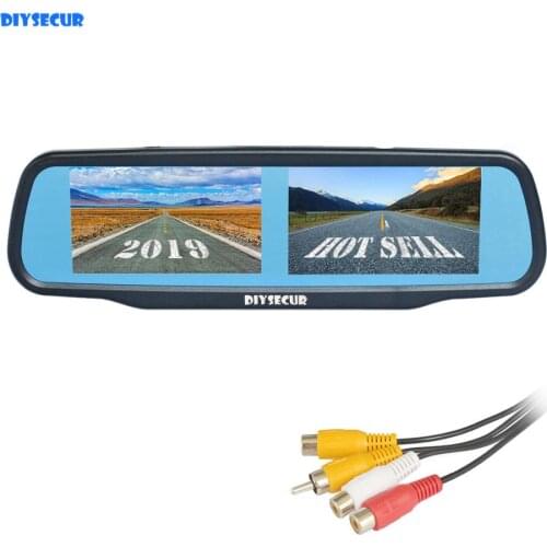 DIYSECUR Dual 4.3 inch TFT LCD Rear View Monitor Car Mirror Monitor for Dvd Video Player Reversing Backup Car Camera