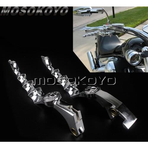 1 Pair Motorcycle Chrome Skull Skeleton Hand Brake Clutch Levers For Honda CB750 Shadow vf750 vt600 vt750 vt1100 vtx1300 1988-12