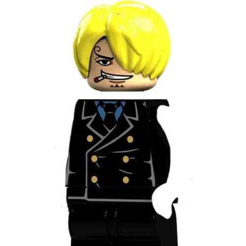 One Piece Anime Characters Cartoon Jigsaw Assembled Building Blocks Dolls Dolls OPP Bag Childrens Toys Christmas Gifts 6 models